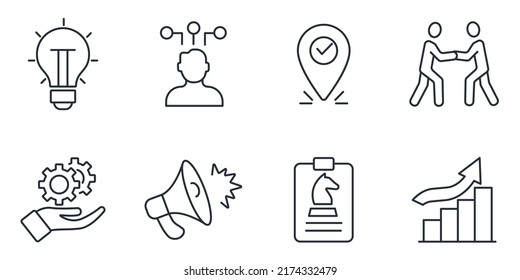 Business Model Icons Set . Business Model Pack Symbol Vector Elements For Infographic Web