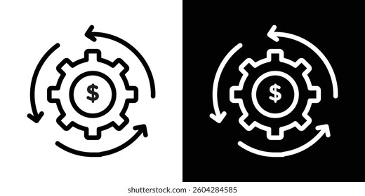 Business model icons vectors set in stroke line style.