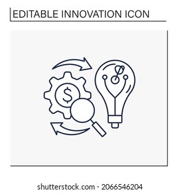 Business Model Line Icon. Finding New Opportunities, Revenue Streams And Maintain Competitive Advantage.Reconfiguration. Innovation Concept. Isolated Vector Illustration. Editable Stroke