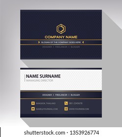 business model name card black white gold