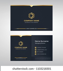 business model name card luxury black gold