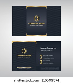 business model name card luxury Modern black gold