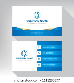 business model name card luxury Modern blue white gold