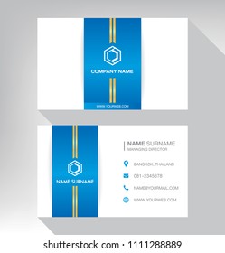 business model name card luxury Modern blue white gold