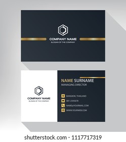 Business Model Name Card Luxury Modern Black White Gold