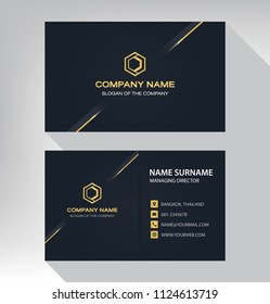 business model name card luxury Modern black white gold