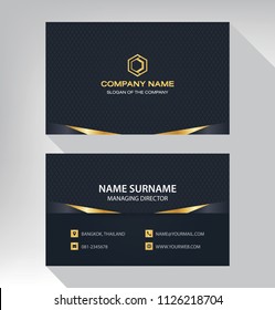 business model name card luxury Modern black white gold