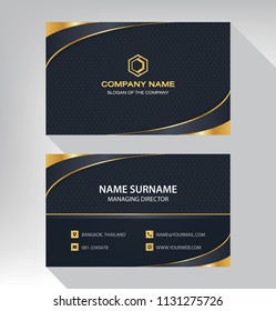 business model name card luxury Modern black white gold