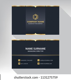 business model name card luxury Modern black white gold