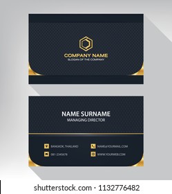 business model name card luxury Modern black white gold