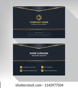 business model name card luxury Modern black white gold