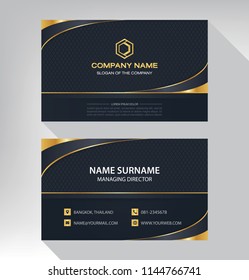 business model name card luxury Modern black white gold