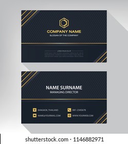 business model name card luxury Modern black white gold