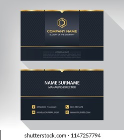 business model name card luxury Modern black white gold