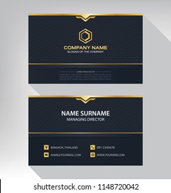 business model name card luxury Modern black white gold
