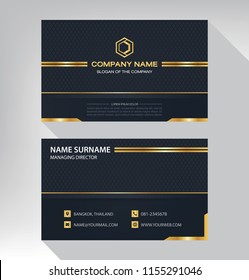 business model name card luxury Modern black white gold