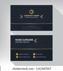 business model name card luxury Modern black white gold