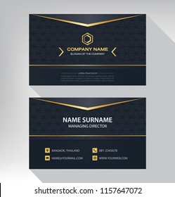 business model name card luxury Modern black white gold