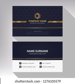 business model name card luxury Modern black white gold