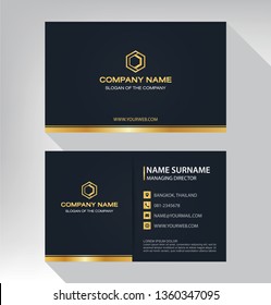 Business Model Name Card. Luxury Modern Black White Gold