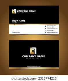 business model name card luxury Modern black white gold