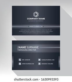 business model name card modern black gray white