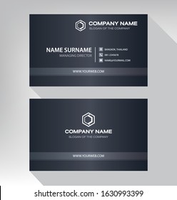 business model name card modern black gray white