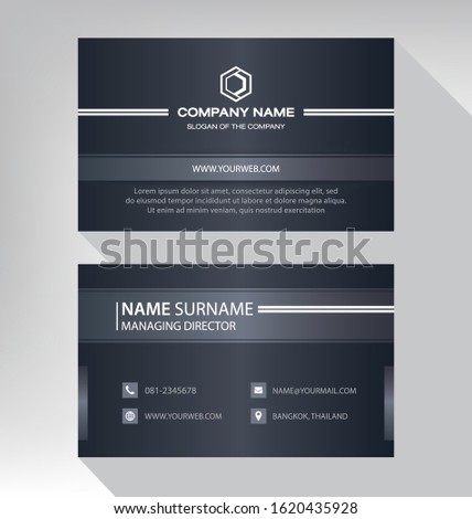 business model name card Modern black white