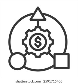 Business Model Outline Icon Vector Illustration