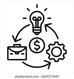 Business Model Outline Icon Vector Illustration