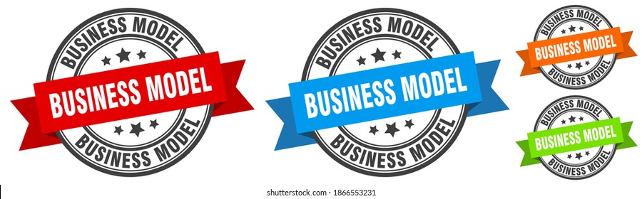 Business Model Stamp. Business Model Round Band Sign Set. Label