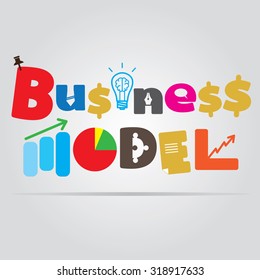 Business Model Typography, illustration vector