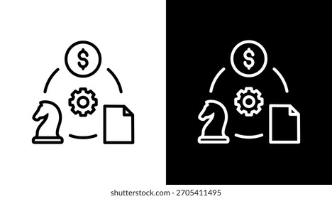 Business Model White Icon Set Design