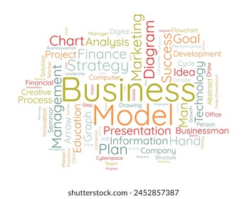 Business Model word cloud template. Business diagram concept vector background.