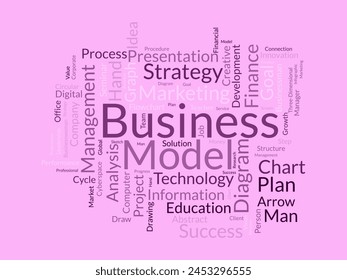 Business Model word cloud template. Business diagram concept vector background.
