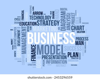 Business Model word cloud template. Business diagram concept vector background.