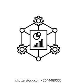 Ícone de modelagem de negócios - sinal de conjunto de estrutura de tópicos