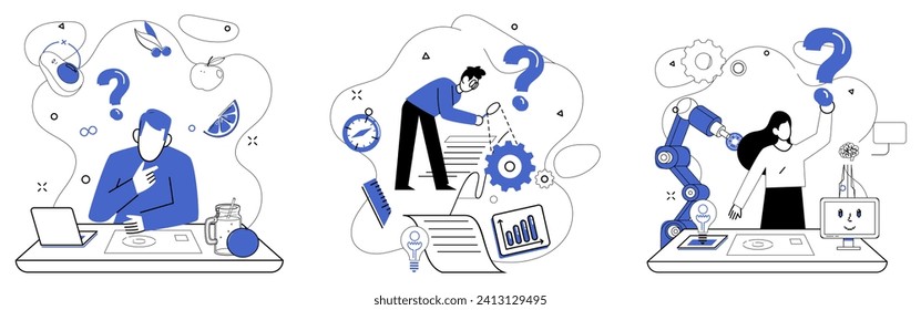 Business modeling vector illustration. Evolution is river flowing through landscape business, shaped by modeling efforts Effort is fuel propelling business rocket to new heights in vast cosmos