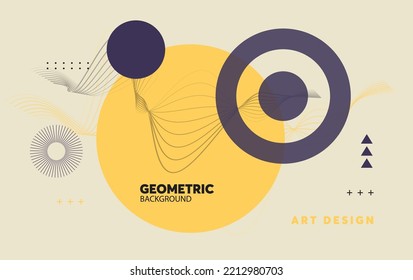 Modelo de vector de banner moderno de negocios. Plantilla de ausentismo comercial. Formas geométricas, vector diseño moderno mínimo con color retro