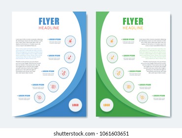 Business Modern Brochure Template. Minimalist Clean Flyer Layout Design in A4 Size with Dinamic Shape. Vector Illustration