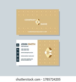 Business modern card gold color. Abstract creative design, flat template vector background