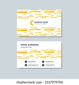 Business modern card yellow color. Abstract creative design background, flat geometric vector template
