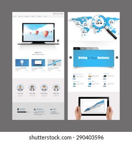 Business Modern Clean One page website design template. Vector 