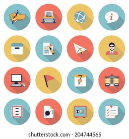 Business modern flat color icons.
