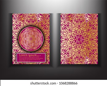 Business Modern Gold Mandala Luxury. Design Template.Asian traditional art Design style.for Cover brochure layout or flyer template, poster, magazine, annual report,presentation,Front page book cover
