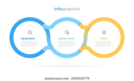 Plantilla de diseño de etiqueta de infografía moderna de negocios con 3 opciones, pasos o procesos. Ilustración vectorial.