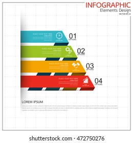 Business modern infographics elements options banner. Presentation diagram template flat design vector. Abstract layout for website design marketing and advertising.