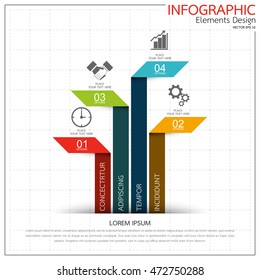 Business modern infographics elements options banner. Presentation diagram template flat design vector. Abstract layout for website design marketing and advertising.