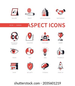 Business - modern line design style icon set