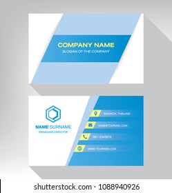 Business modern name card. White and blue.